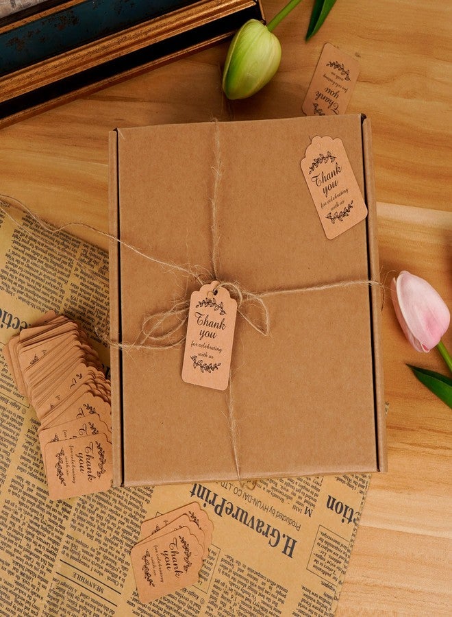 BUNCHBRAVO 100-Pack Thank You Gift Tags - Thank You for Celebrating with Us Rustic Gift Favor Labels for Wedding, Invitation, Bridal Shower and Party - Image 4